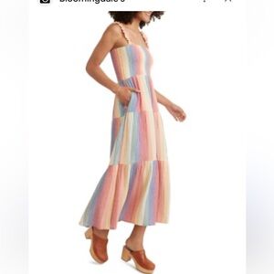 Marine layer Cotton Smocked Maxi Dress XL